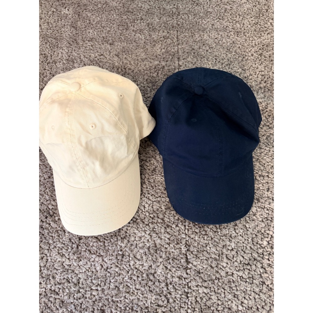 Baseball Cap 2 Pack OS Navy and Cream Adjustable Strapback Clean Girl Minamalist